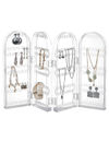 YouBella Jewellery Hanger Organizer Foldable Acrylic Earring, Necklace & Bracelet Holder Display Screen Stand, White, Medium